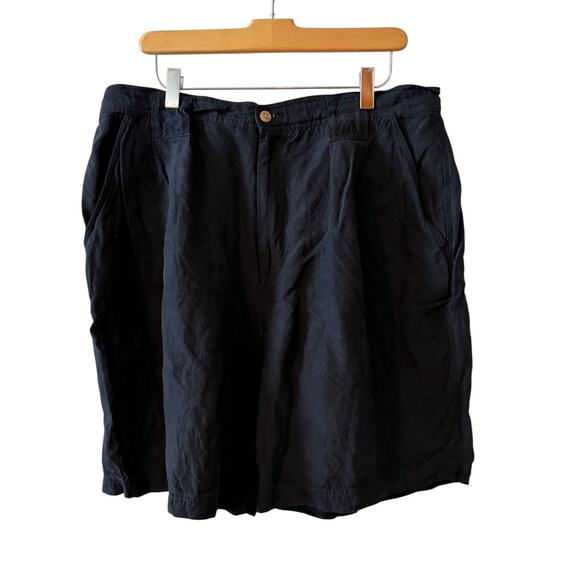 Tommy Bahama Silk & Linen Blend Shorts Navy Blue 36 - Picture 1 of 5